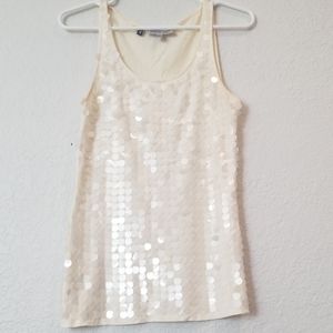 3/$20 Jennifer Lopez cream sequined tank
